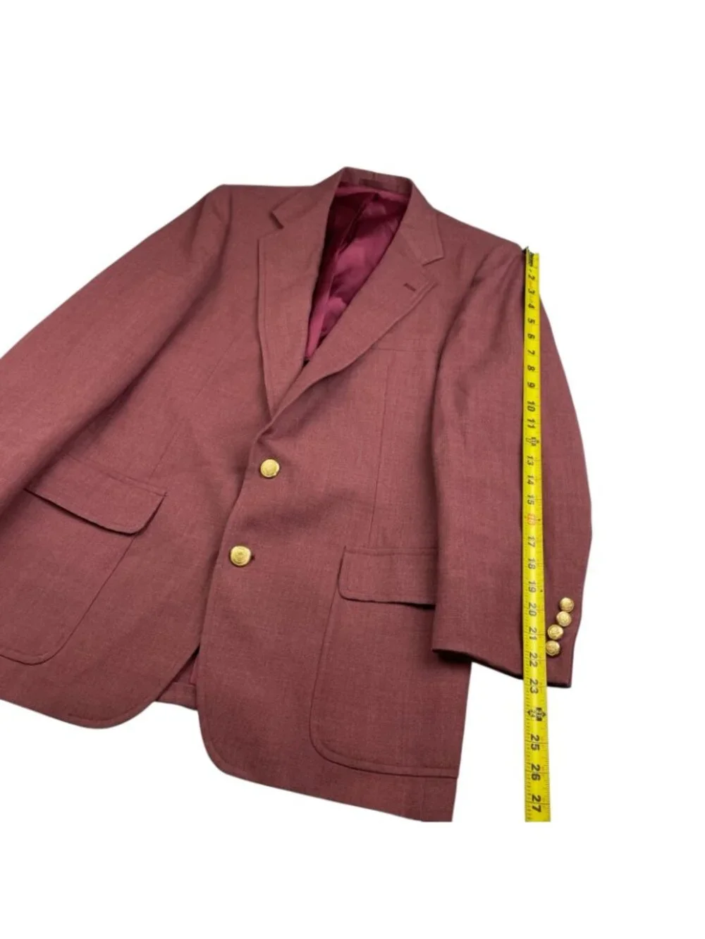 VTG NEW 1960's Stanley Blacker Men’s Gold Buttons 2-Button Blazer Red • 40S
